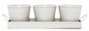 Indoor Metal Plant Herb Pots and Tray - Chalk white