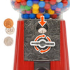 Large Retro Coin Operated Gumball Machine Sweet Dispenser