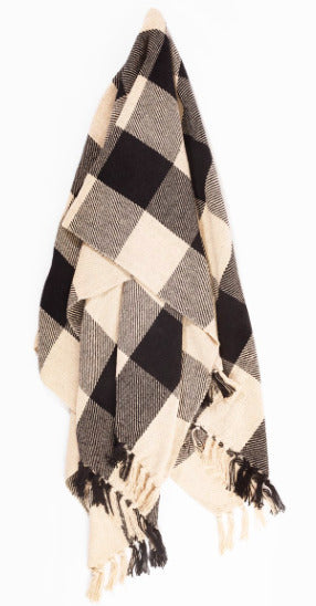 Sass &Belle: Black Gingham Throw - Sass & Belle