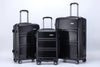 Orbis 3 Piece Kuredu Spinner Luggage Set (Black)
