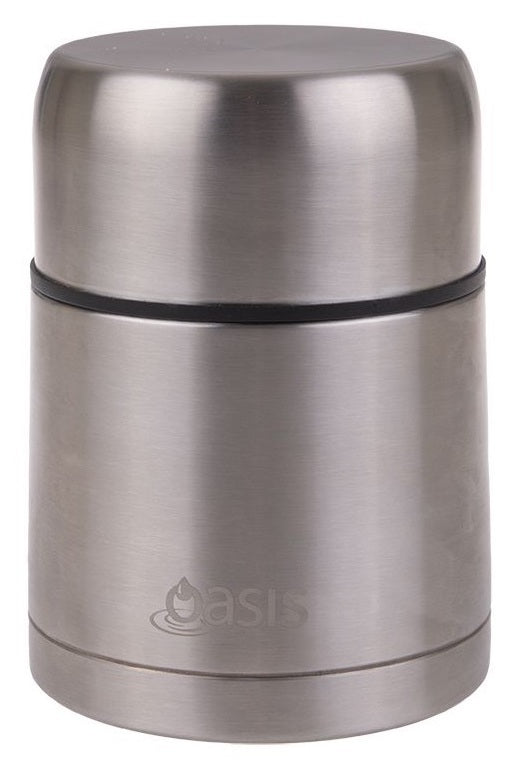 Oasis: Stainless Steel Vacuum Insulated Food Flask & Spoon 600ml (Silver)