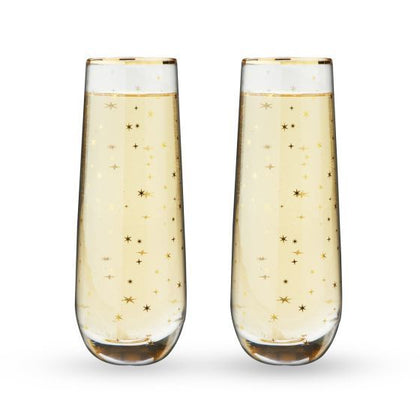 Starlight Stemless Champagne Flute Set - Twine