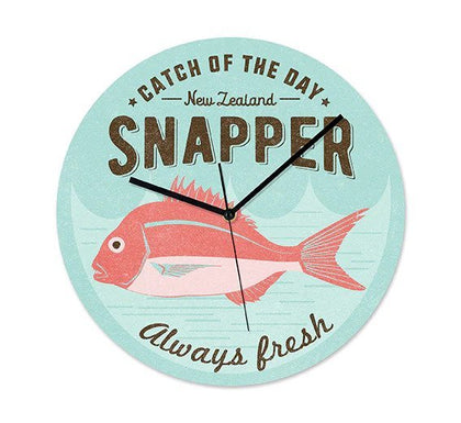 100% NZ: NZ Seafood Snapper Frameless Clock - 100 Percent NZ