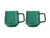 Maxwell & Williams: Blend Sala Glass Mug Set - Forest Green (400ml) (Set of 2)