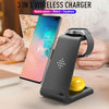 3-in-1 Qi-Certified Fast Wireless Charging Station for Samsung Phone Watch - Black