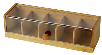 Leaf & Bean: Bamboo Tea Box with Transparent Lid