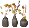 Sass & Belle: Grooved Bud Vases - Black (Set of 3)