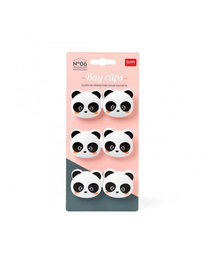 Legami Bag Clips - Panda (Set of 6)