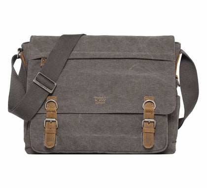 Troop London: Classic Laptop Messenger Bag - Charcoal