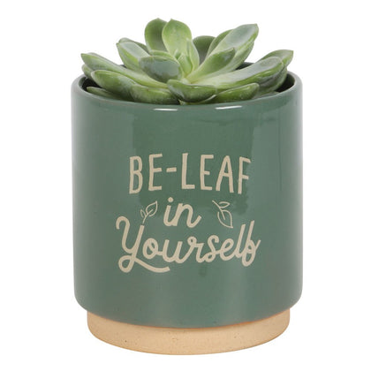 'Be-Leaf in Yourself' Plant Pot