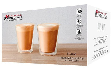 Maxwell & Williams: Blend Double Wall Conical Cup Set (200ml) (Set of 2)