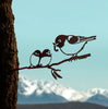 Metalbird: Waxeye/Tauhou & Chicks Garden Art