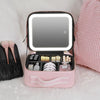 STORFEX Travel Makeup Bag with Light Up Mirror - Pink