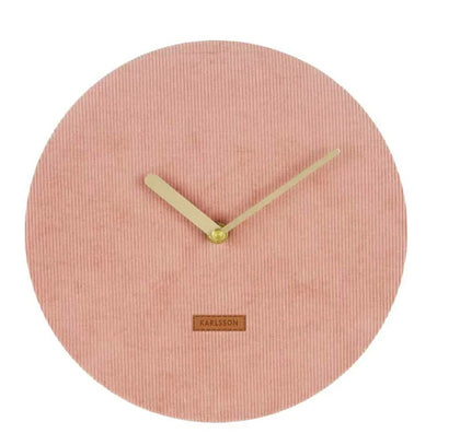 Karlsson: Corduroy Wall Clock - Pink (25cm)