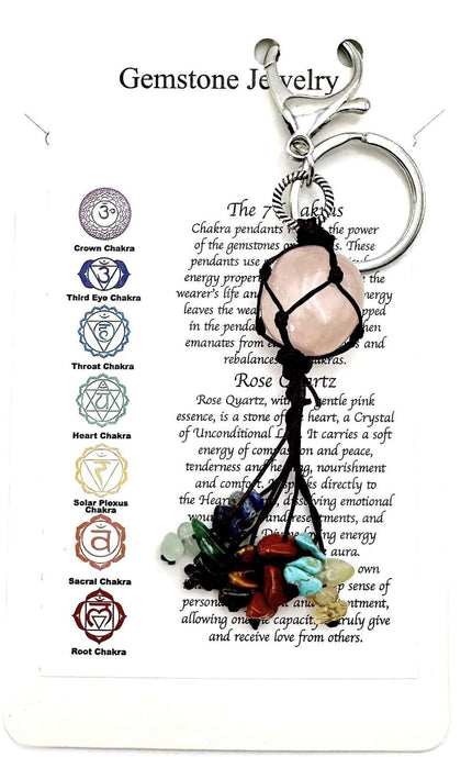 Chakra Keyring - Rose Quartz