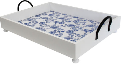 Lavida: Rectangle Tray - Blue/White