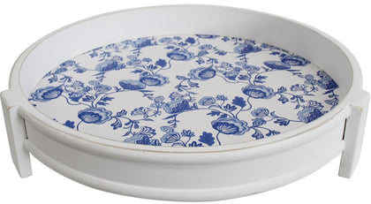 Lavida: Round Tray - Blue/White