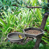 GREENHAVEN 2 in 1 Hanging Bird Feeder & Bird Bath - Grey