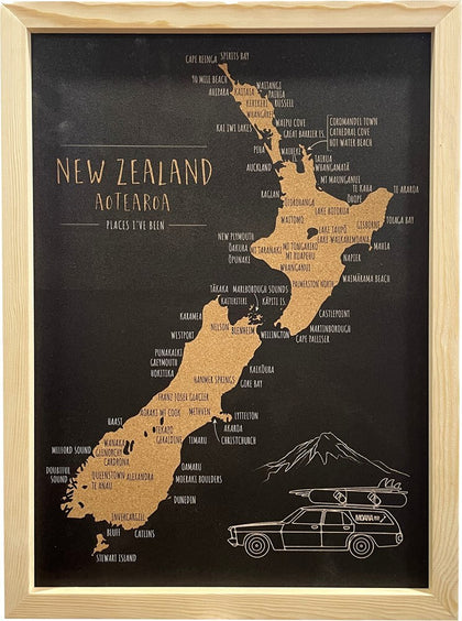 Moana Road: A3 Pin Cork Map