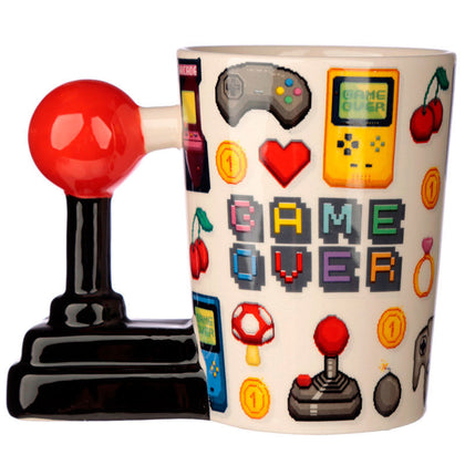 Game Over: Joystick Shaped Handle Mug - Pixel