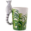 Lemur with Jungle Decal Ceramic Shaped Handle Mug (400ml)