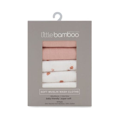 Little Bamboo: Muslin Washers - Dusty Rose (6 pk) (Pink)