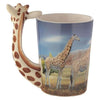 Giraffe Savannah Decal Ceramic Shaped Handle Novelty Mug (400ml)