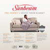 Sunbeam: Feel Perfect Cosy Sherpa Fleece Heated Throw Rug (Warm Grey)