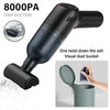 Wireless Handheld Car Vacuum Cleaner with 8000Pa Suction - Black